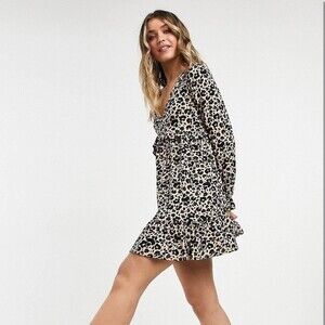 Miss Selfridge boutique long sleeve smoke dress in black - size 4